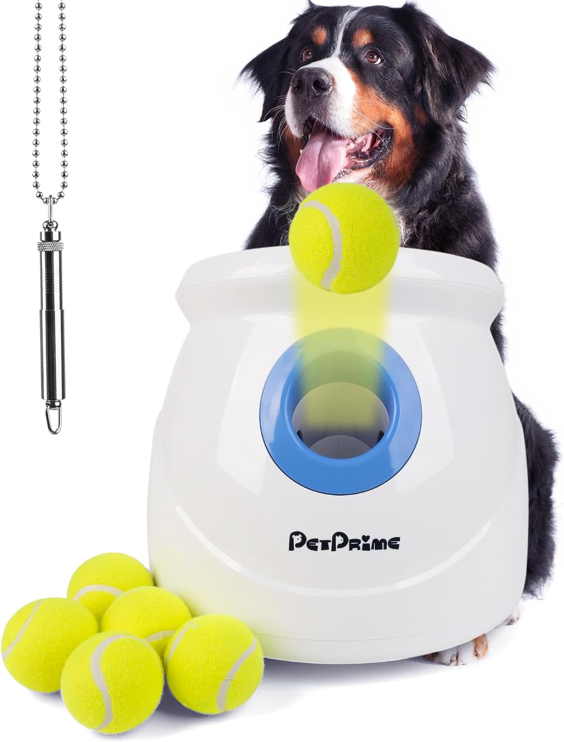 PetPrime Automatic Dog Ball Launcher – Interactive Tennis Ball Thrower for Small & Medium Dogs