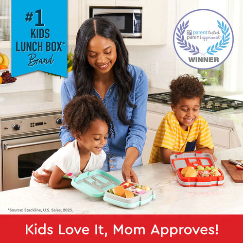 Bentgo Kids Prints 5-Compartment Bento Lunch Box – Trucks | Leak-Proof, BPA-Free & Dishwasher Safe