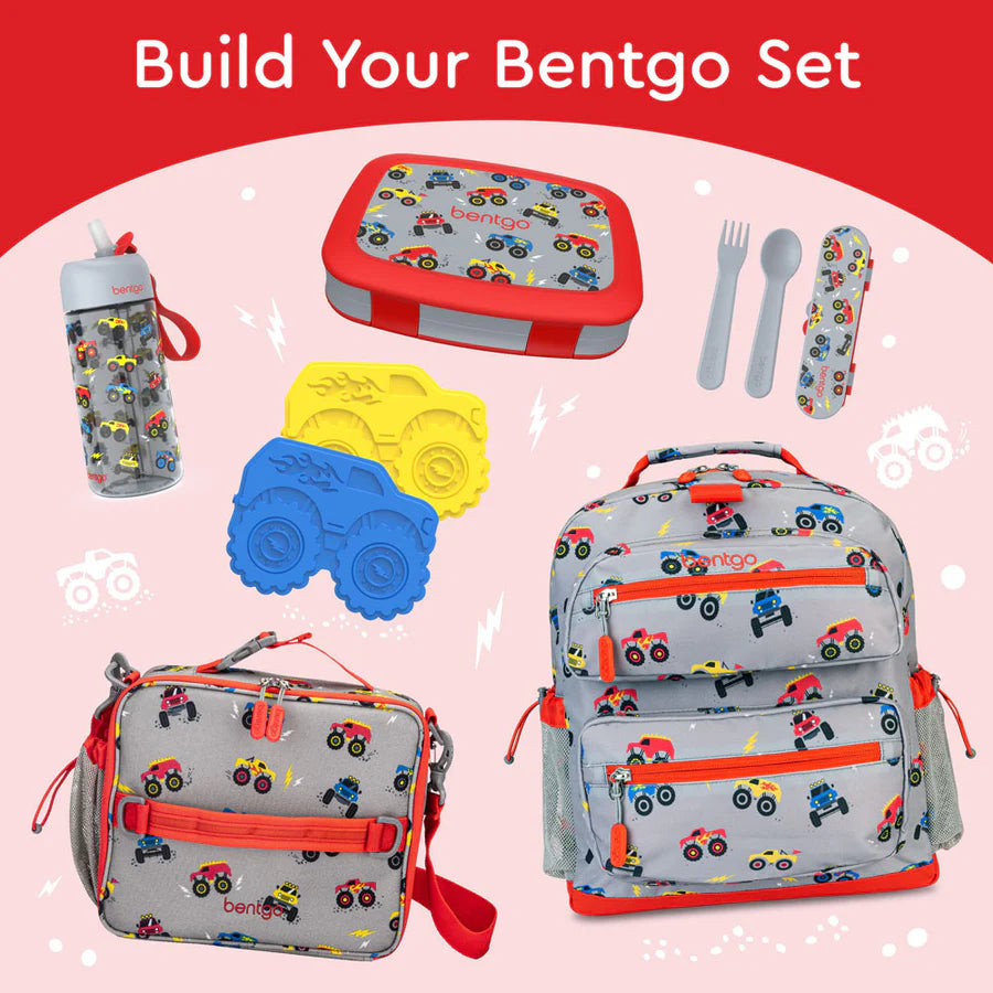 Bentgo Kids Prints 5-Compartment Bento Lunch Box – Trucks | Leak-Proof, BPA-Free & Dishwasher Safe