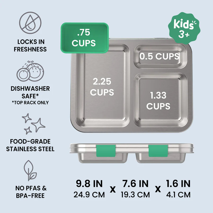 Bentgo Kids Stainless Steel Lunch Box – 5-Cup Capacity, Leak-Resistant Bento Box