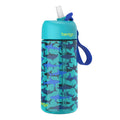 Bentgo Kids Water Bottle – Sharks, 15 oz Leak-Proof Tritan Bottle with Straw