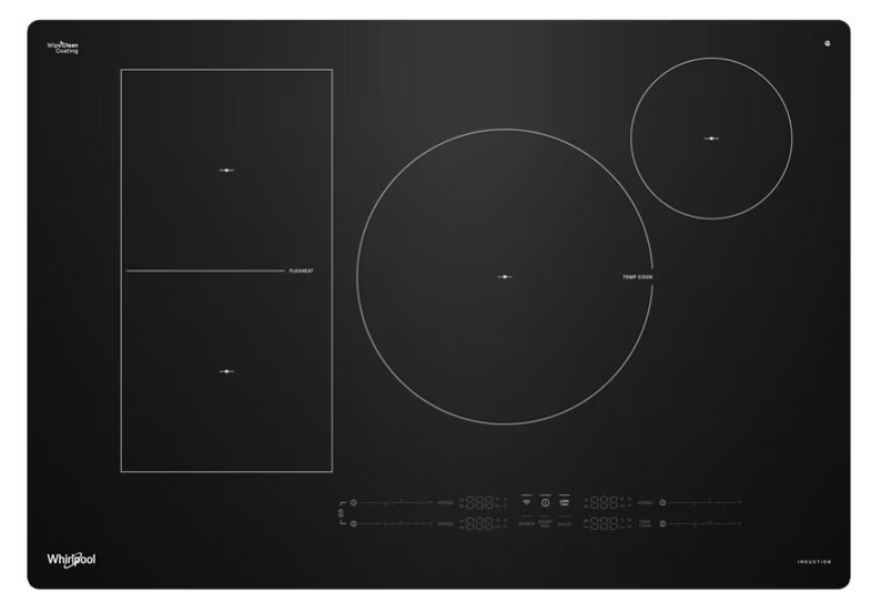 Whirlpool 30" Intelligent Induction Cooktop with Temp Cook™ Technology & WipeClean™ Coating – Black