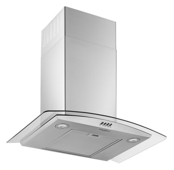 Whirlpool 30" Curved Glass Wall Mount Range Hood – Stainless Steel | LED Lighting & Touch Controls