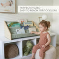 Kids Wooden Montessori Bookshelf – Freestanding Toddler Book Rack & Nursery Organizer