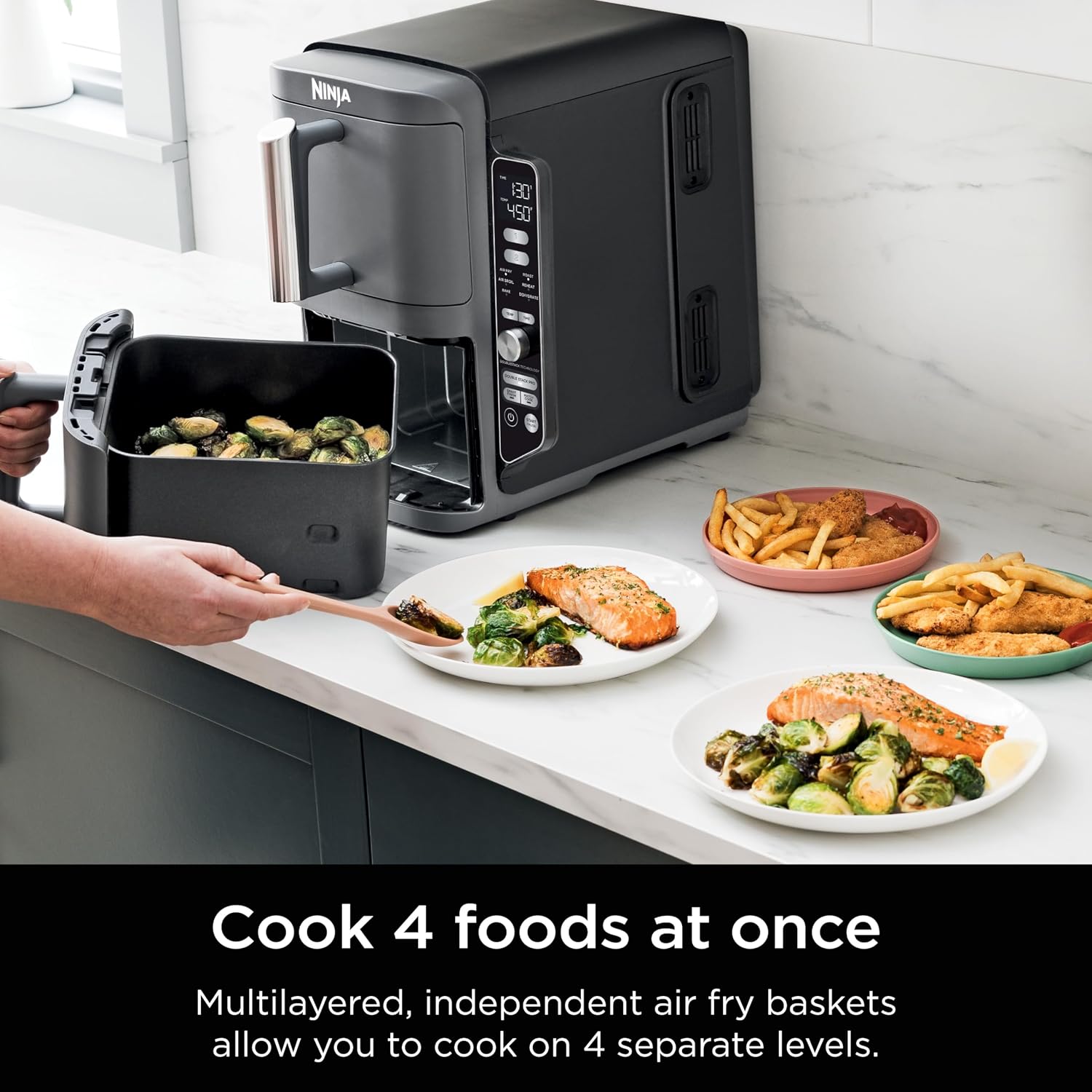 Ninja DoubleStack Pro 2-Drawer Air Fryer – Dual Zone 6-in-1 Countertop Air Fryer.