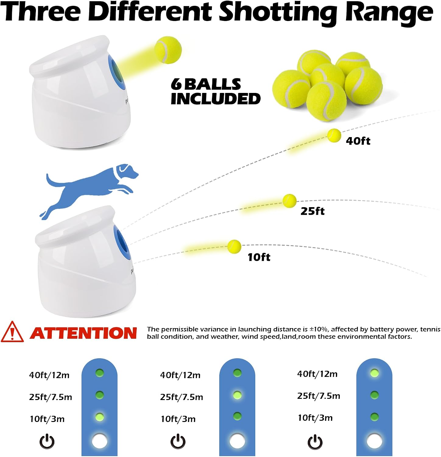 PetPrime Automatic Dog Ball Launcher – Interactive Tennis Ball Thrower for Small & Medium Dogs