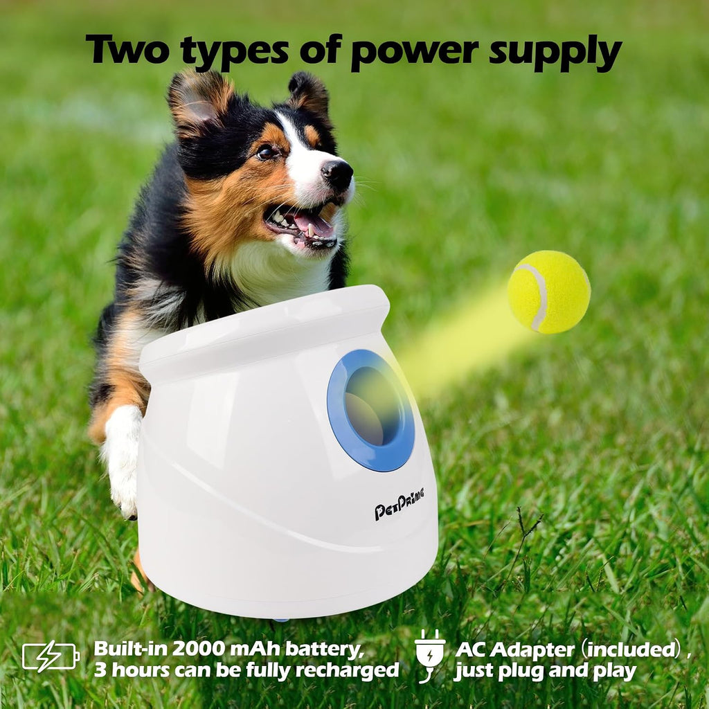 PetPrime Automatic Dog Ball Launcher – Interactive Tennis Ball Thrower for Small & Medium Dogs