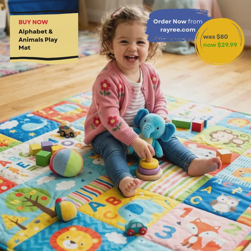 Premium Alphabet & Animals Baby Play Mat – Soft Educational Floor Mat for Toddlers